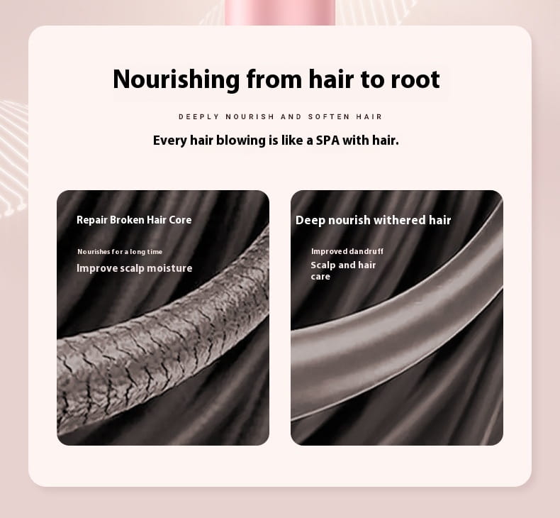 High Power Electric Hair Dryer Household with Gradient Purple and Blue Light