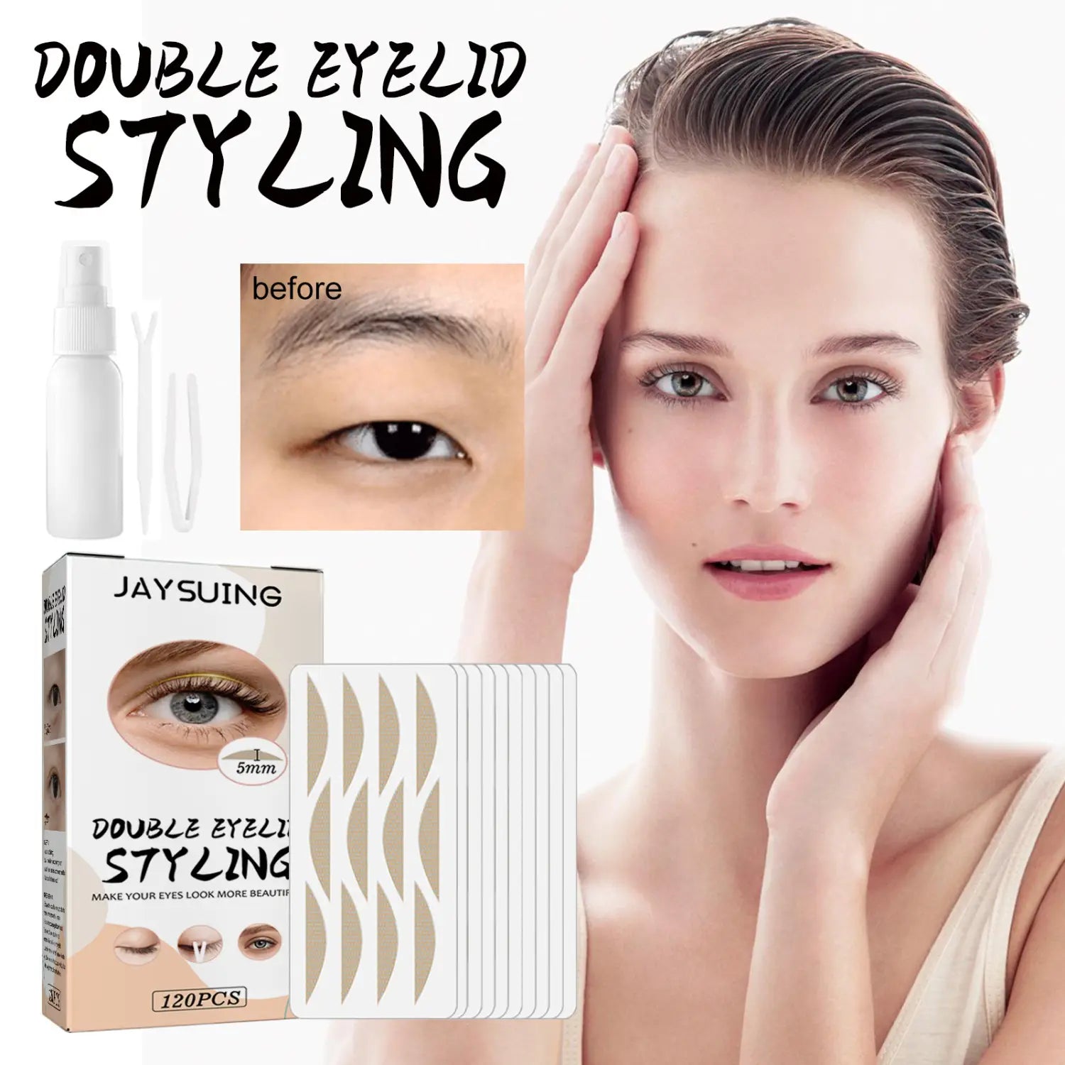 Jaysuing Double Eyelid Stickers Pack of 120 Sheets for Natural Look