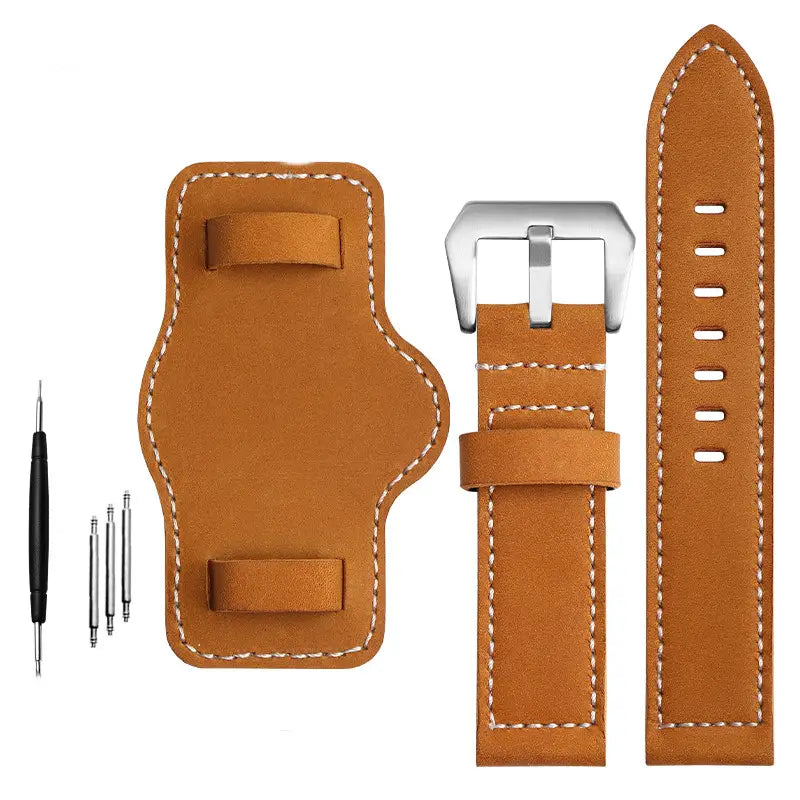 Men’s Fashion Solid Color Nubuck Leather Strap