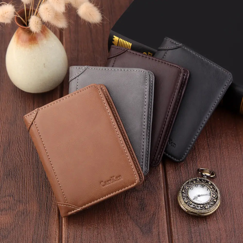 PU Leather Wallet with Multiple Slots for United States and CHF Currency