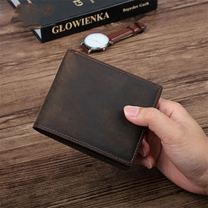 Vintage Men’s Wallet Top Layer Crazy Horse Skin Multifunction - Wallets As Cool As Your Dad’s Retro Stories