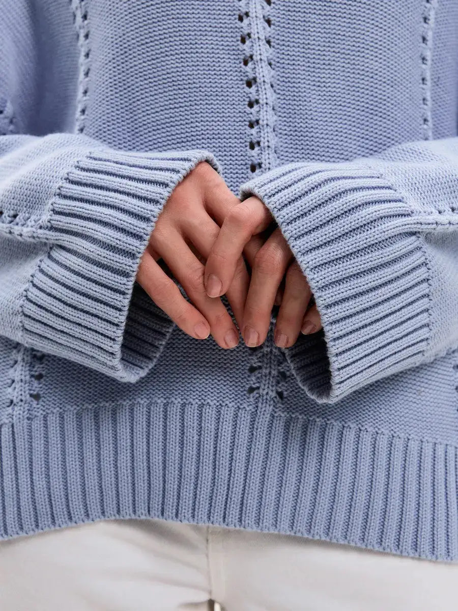 Cashmere Acrylic Pullover Sweater for Women in Milky White Gray Blue Green