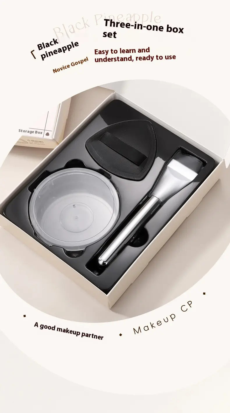 Black Pineapple CP Brush Set Powder with Soft Double Sided Puff