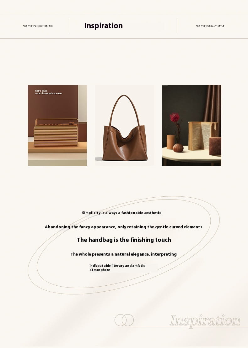 Casual Soft Leather Retro Style Commuter Shopping Shoulder Bag