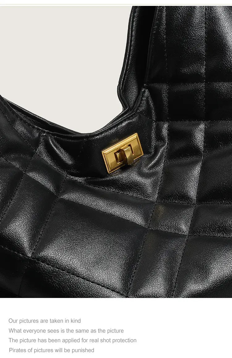 Classic Style Rhombus Urban Shoulder Bag with Large Capacity Genuine Leather Chain