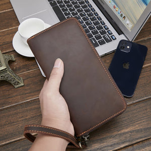 Men’s Wallet Genuine Leather Fashion Retro Long Wallet - Genuine Leather Wallet for Men Stylishly Retro