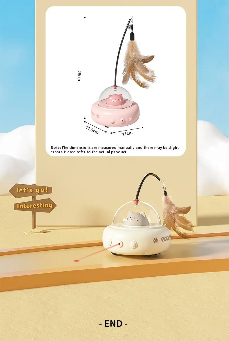 Smart Teaser Cat Toy Electric UFO Stick with Bell Training Haustier Spielzeug Austauschbarer Feather Interaktive Lieferungen Haustiere