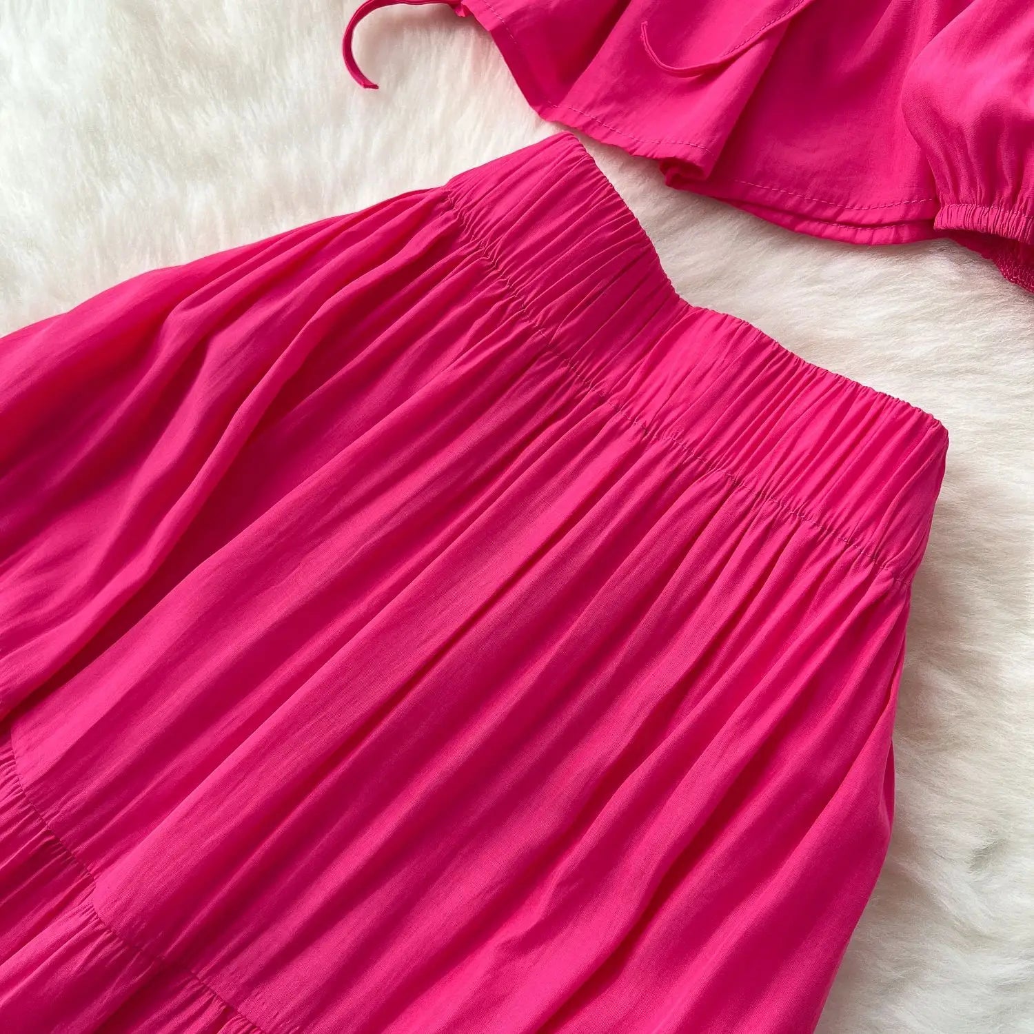 Polyester A-lijn rok met lange mouwen in meerdere kleuren voor vrouwen