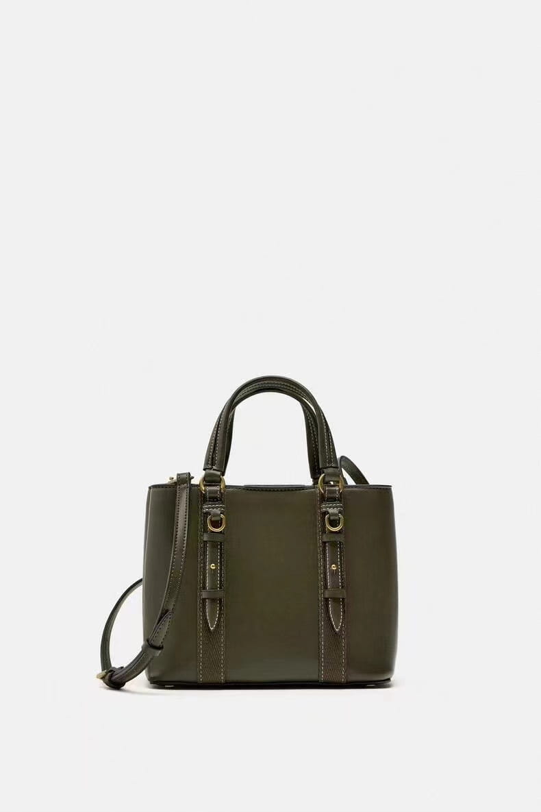 Sac d'emballage à épaule horizontale à la valise Green Olive PU Green