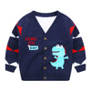 Boys Cardigan Jacket V-neck Single Breasted Sweater Kids - Navy Blue