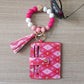 Fashion Beaded Bracelet Girls Small Wallet Lemon Printing Card Holder Silicone Beads Bracelet Keychain Credit - Fashion