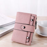 Women’s Short Retro Frosted Three-fold Wallet - Chic Wallet for Women Who Enjoy Frosted Flavors