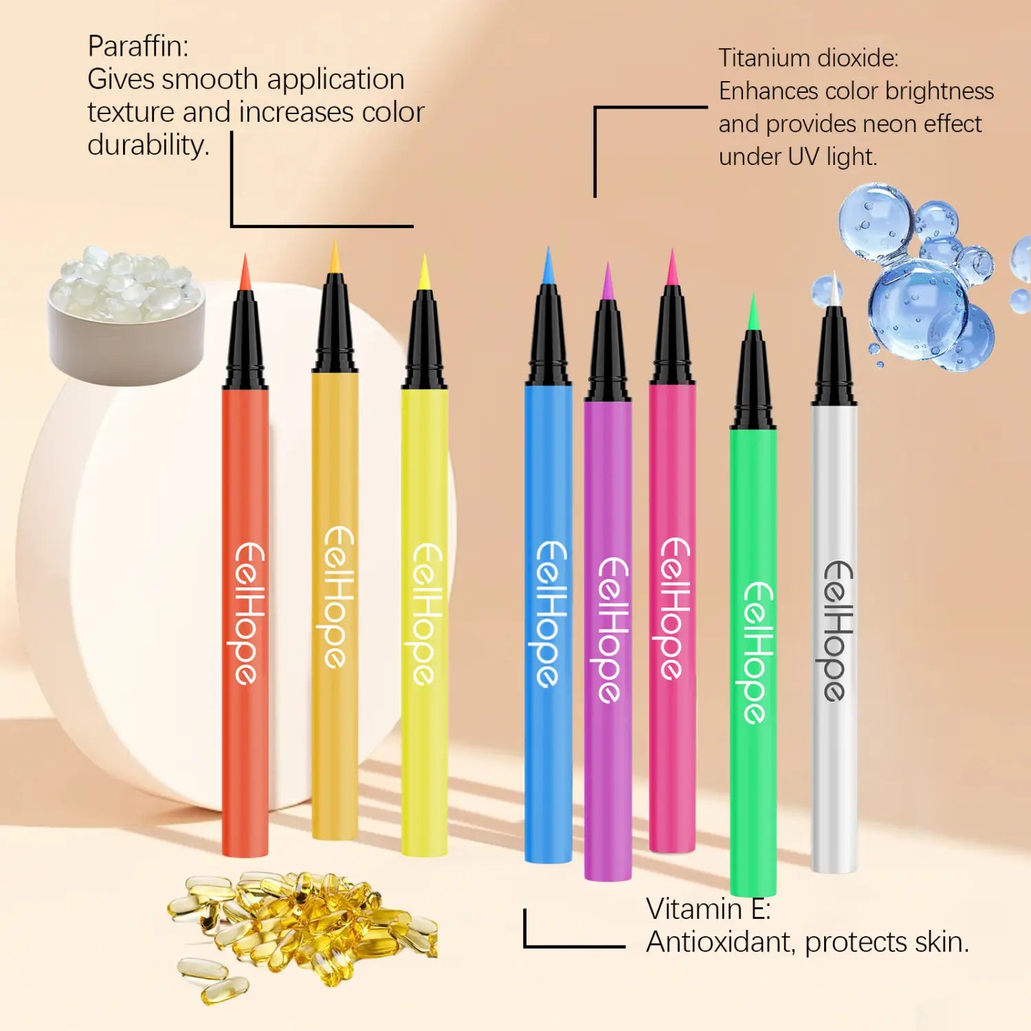 Halloween Neon Liquid Eyeliner with Moisturizing Glycerin and Vitamin E