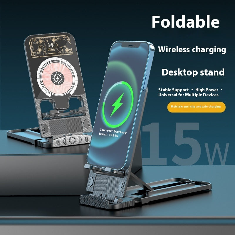 2-in-1 Wireless Phone Charger Portable Ultra-thin Foldable Bracket - Charge Your Phone Faster Than You Can Say Wireless