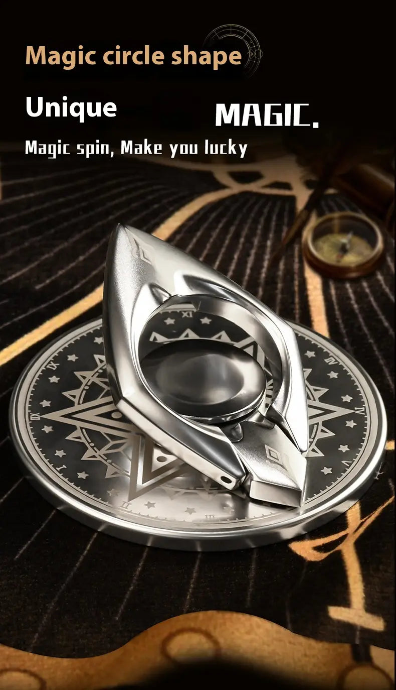 Ice Snow Palace and Night Moon Fingertip Gyro Magnetic with Rotating Fastened Ring