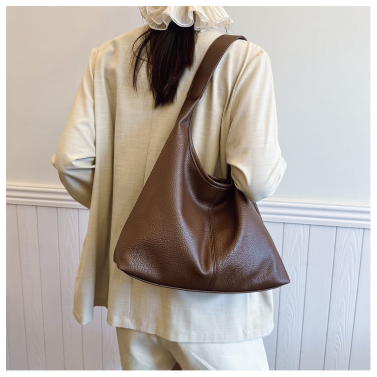 Borsa per secchio in pelle PU con tasche con cerniera borsetta di grande capacità per le donne