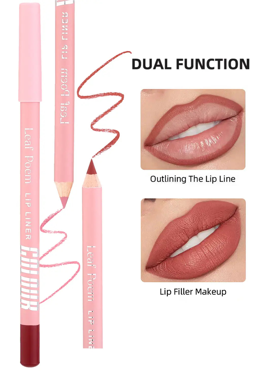 Single Lip Liner for Matte Lipstick and Color Enhancement