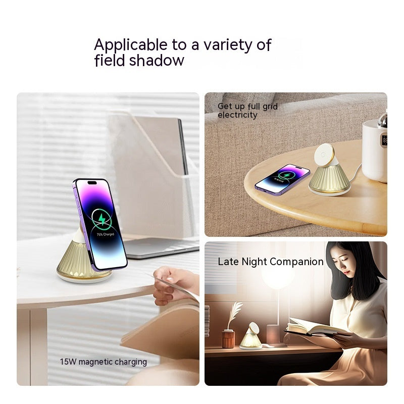 Night Table Lamp 15W Wireless Charger Magnetic Fast Wireless Seat - Bright Ideas with a Night Light and Wireless Charger