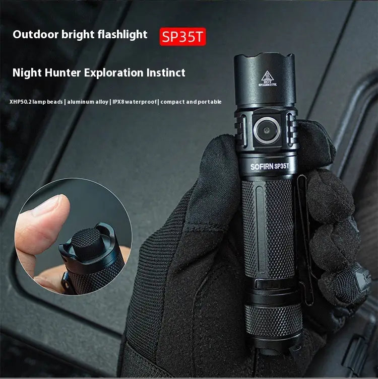 40W Black Battery Flashlight for Outdoor Camping Equipment and Long Shot Outdoors