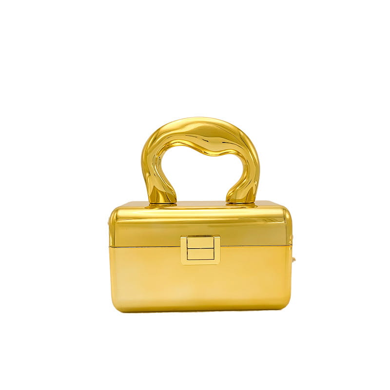 Fashion Shiny Surface Crossbody Bag in Gold and Silver Acrylic