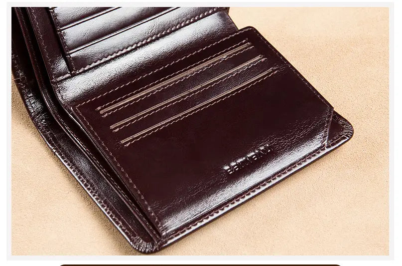 Black Cowhide Anti-Theft Wallet for Men in the United States CHF Markets