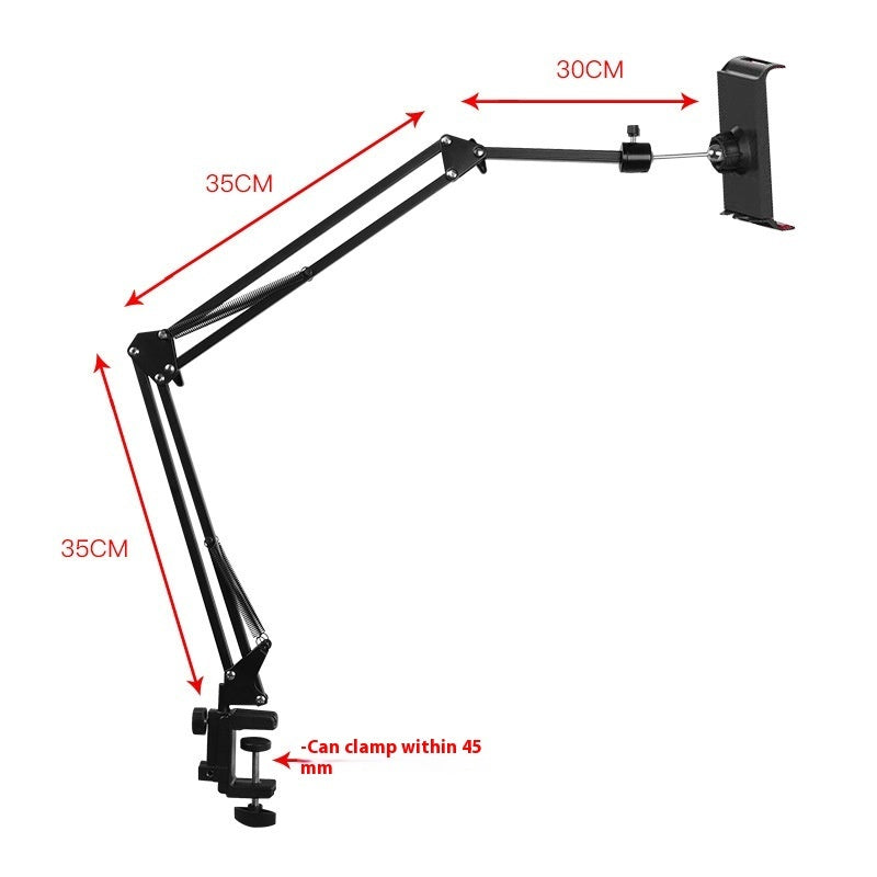 Cantilever Mobile Phone Tablet Lazy Desktop Clip-on 360-degree Rotating Folding Metal Bracket