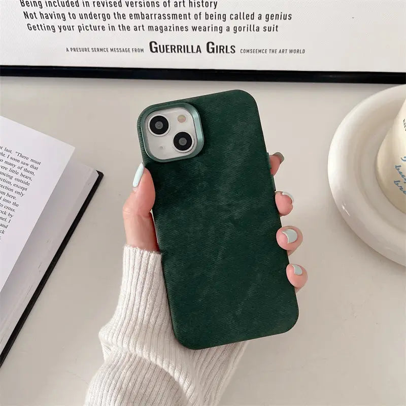 Fiber Pattern Magnetic Suction Phone Case Compatible with iPhone Models