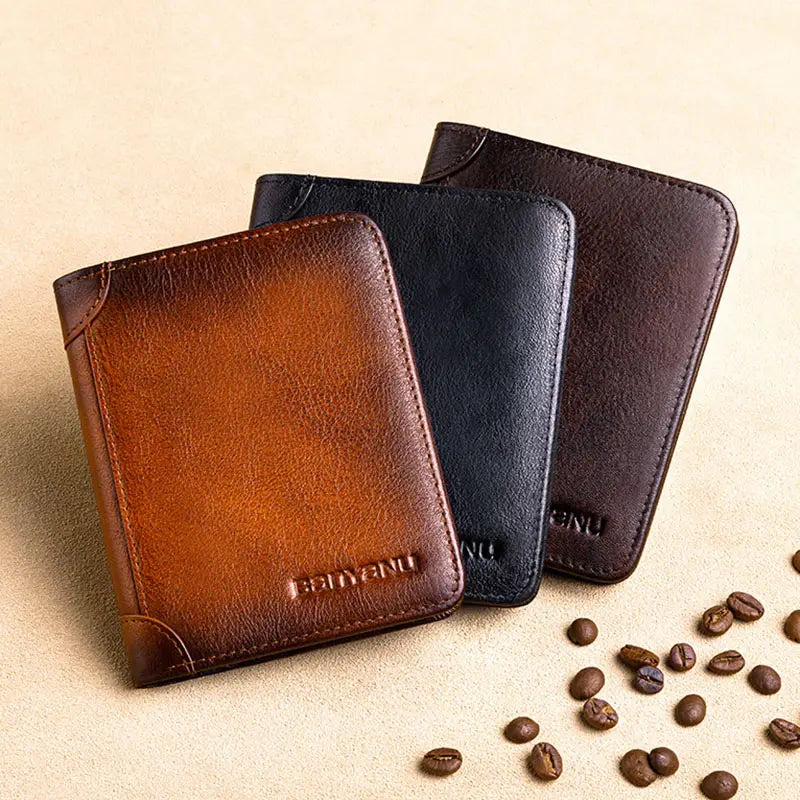 Men’s Leather Wallet in Cowhide for United States Shipping with CHF Discount