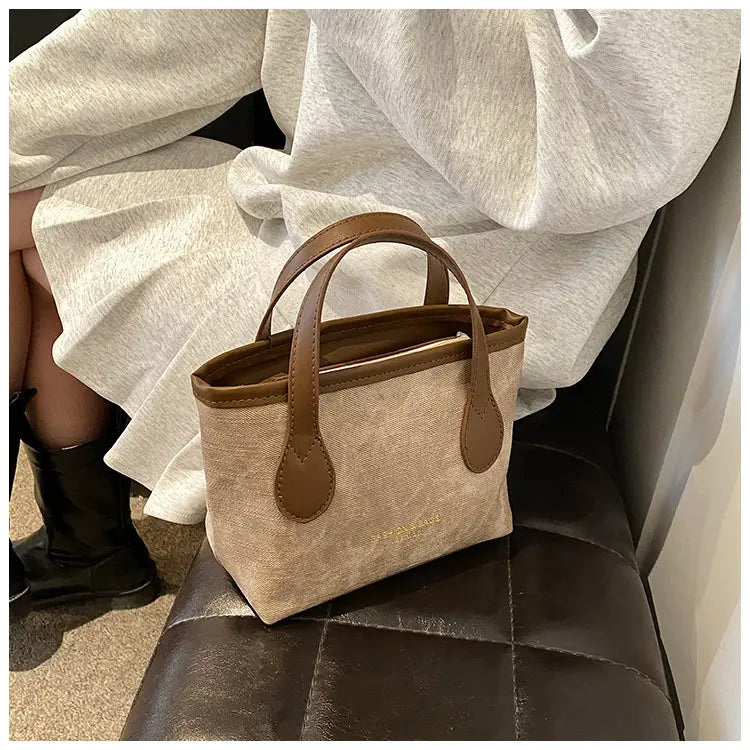 Medium PU axelväska för kvinnor svartbrun med intern mobiltelefonficka