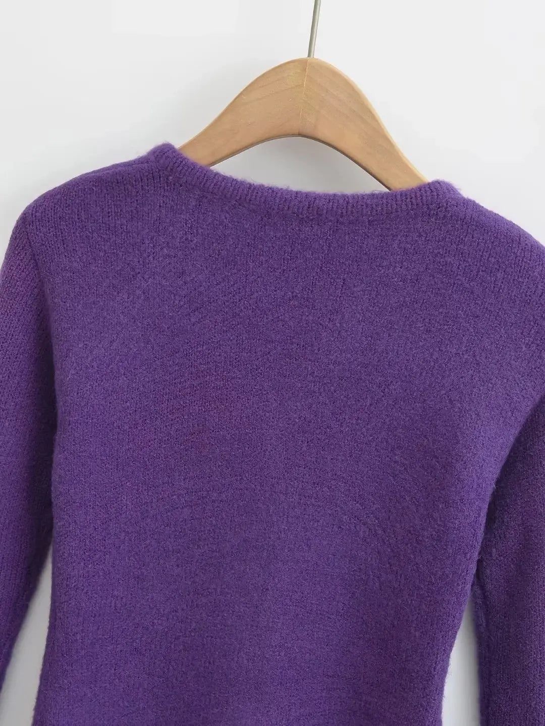 Sleeve Bell Plush Knit Cardigan Slim Slim Fit Hipster Stíl Sráid Cotton