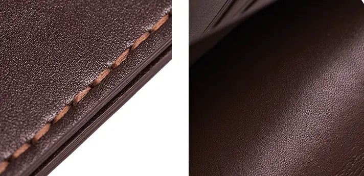 Men’s Leather Wallet US Shipping Open Square Business Bag in Black or Brown