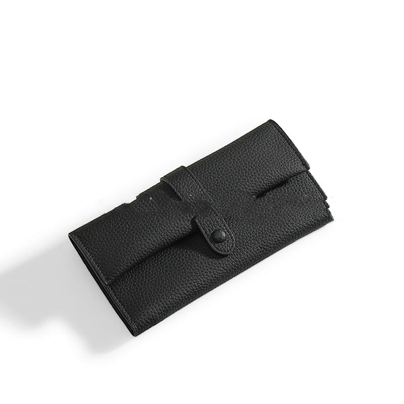 Female PU Leather Bag with Multiple Compartments for US and CHF Currencies