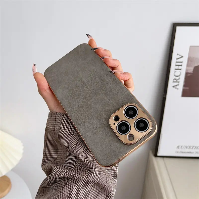 Electroplated Sheepskin Phone Case with Fall Protection for iPhone Xr