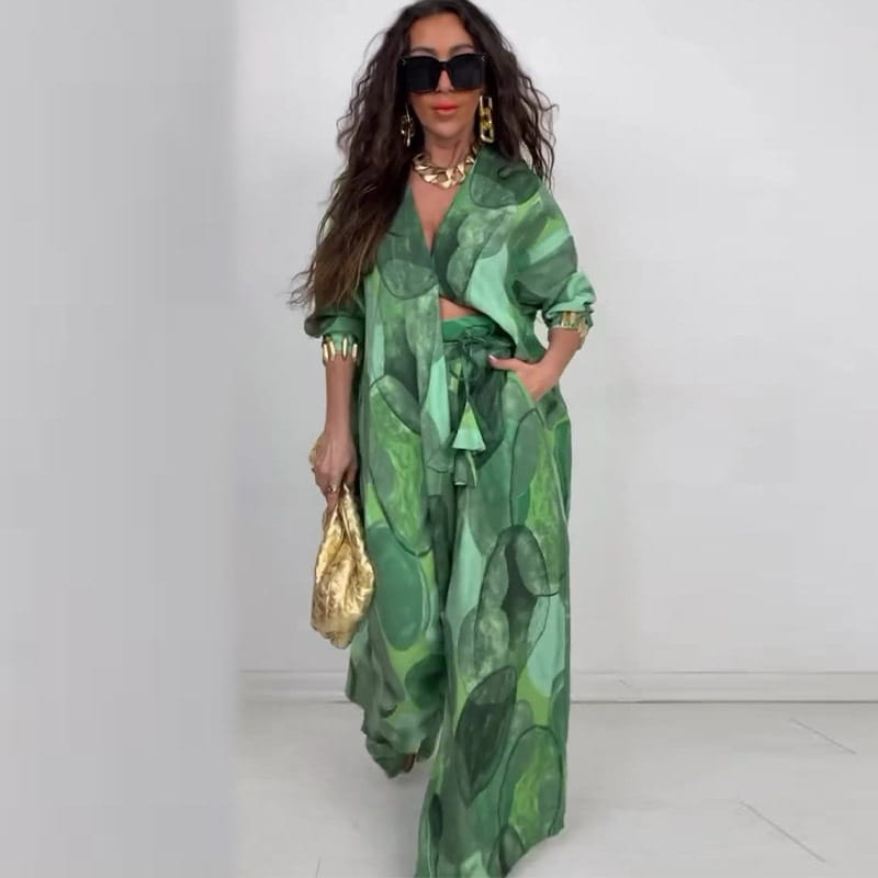 Virágok és növények szövet poliészter nadrág hosszú ujjú, több méretben