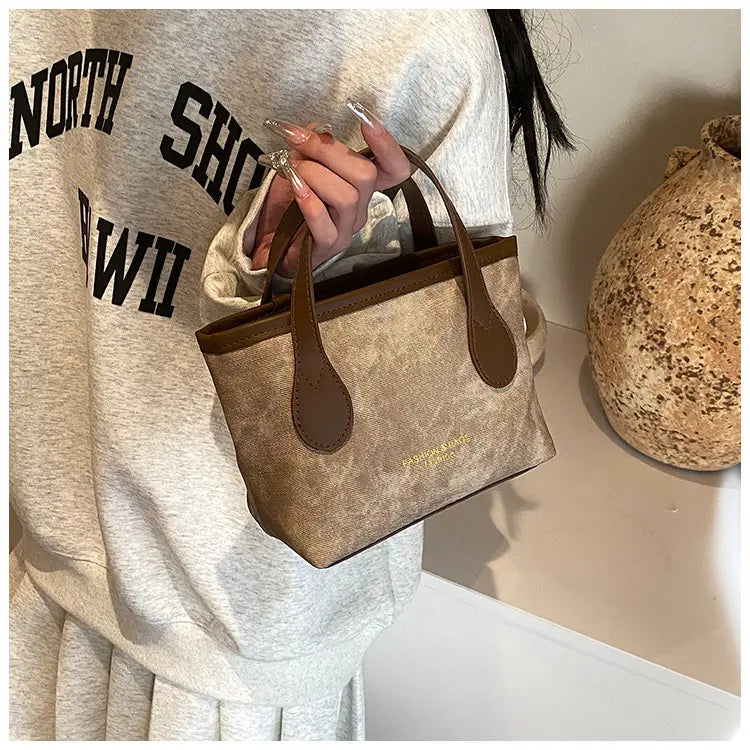 Medium PU axelväska för kvinnor svartbrun med intern mobiltelefonficka