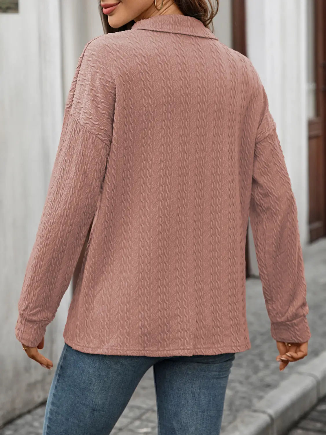 Luźna guzika pullover bluzka dla kobiet wygodna top roboczy