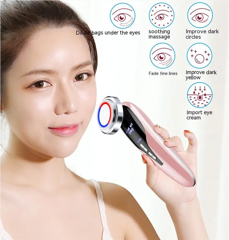 Red Blu-ray Cosmetic Instrument Massage Inductive Therapeutical Instrument