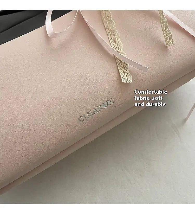 Pungă de pernă din poliester PU moale cu curea de umăr dublu negru roz gri alb alb