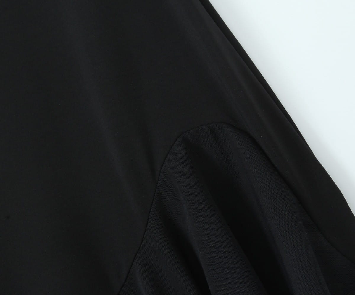 Abito gonna in poliestere nero con stile imbrattato per donne