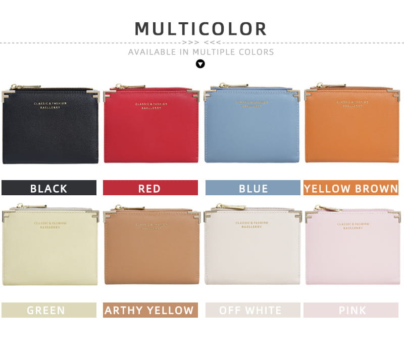 Mitmevärviline sünteetiline nahast rahakott kaardipesade ja kompaktse kujundusega