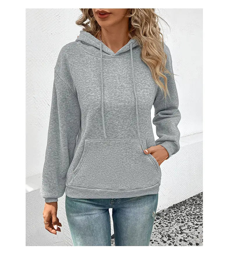 Japanese Korean Casual Pullover Sweatshirt with Pockets Polyester Unisex