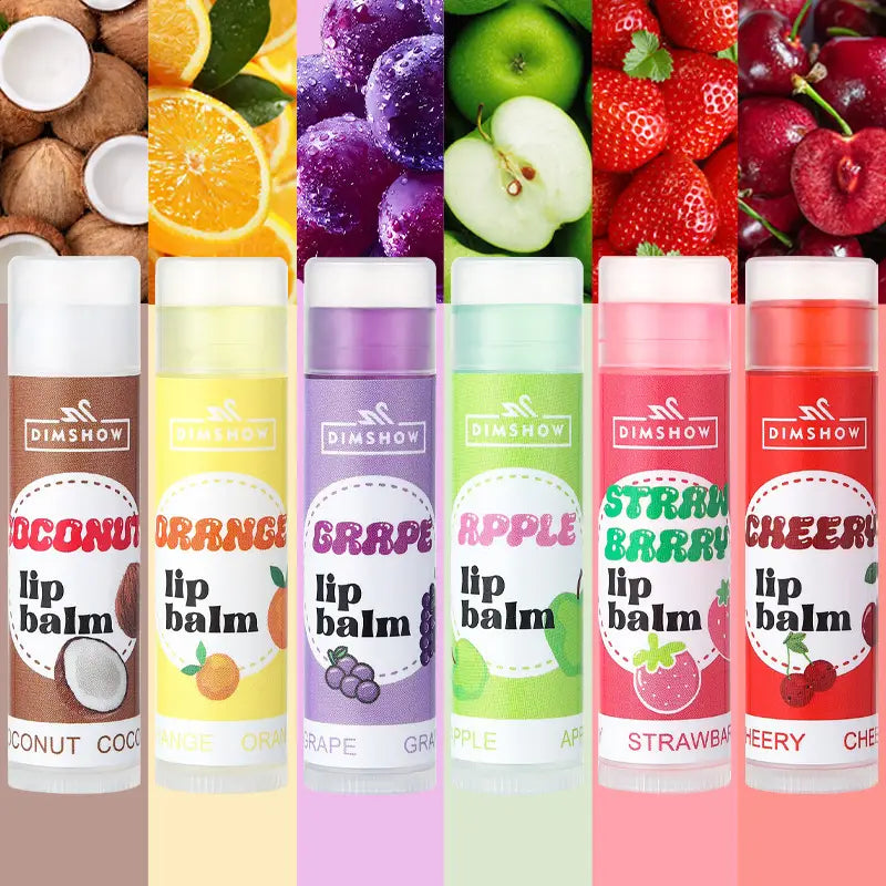 Fruit Flavor Lip Balm Set for Men and Women’s Moisturizing Care