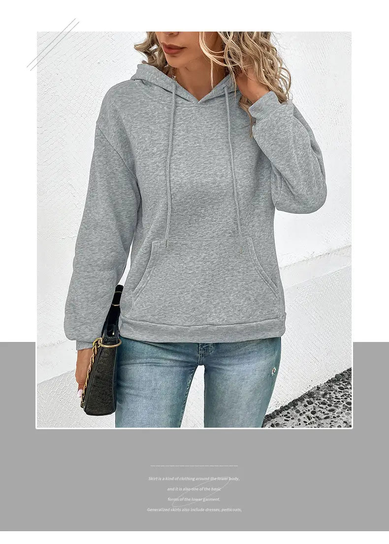 Japanese Korean Casual Pullover Sweatshirt with Pockets Polyester Unisex