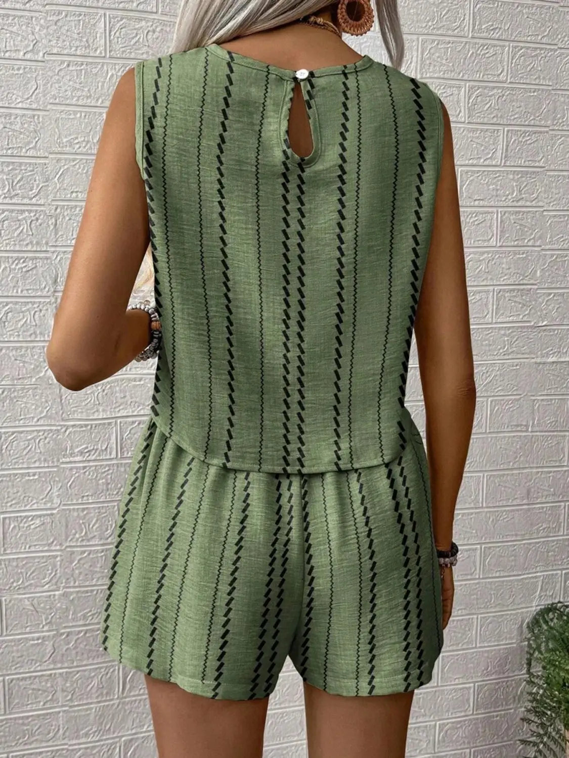 Naistele mõeldud sinine roheline roosa pleed polüester varrukateta püksid