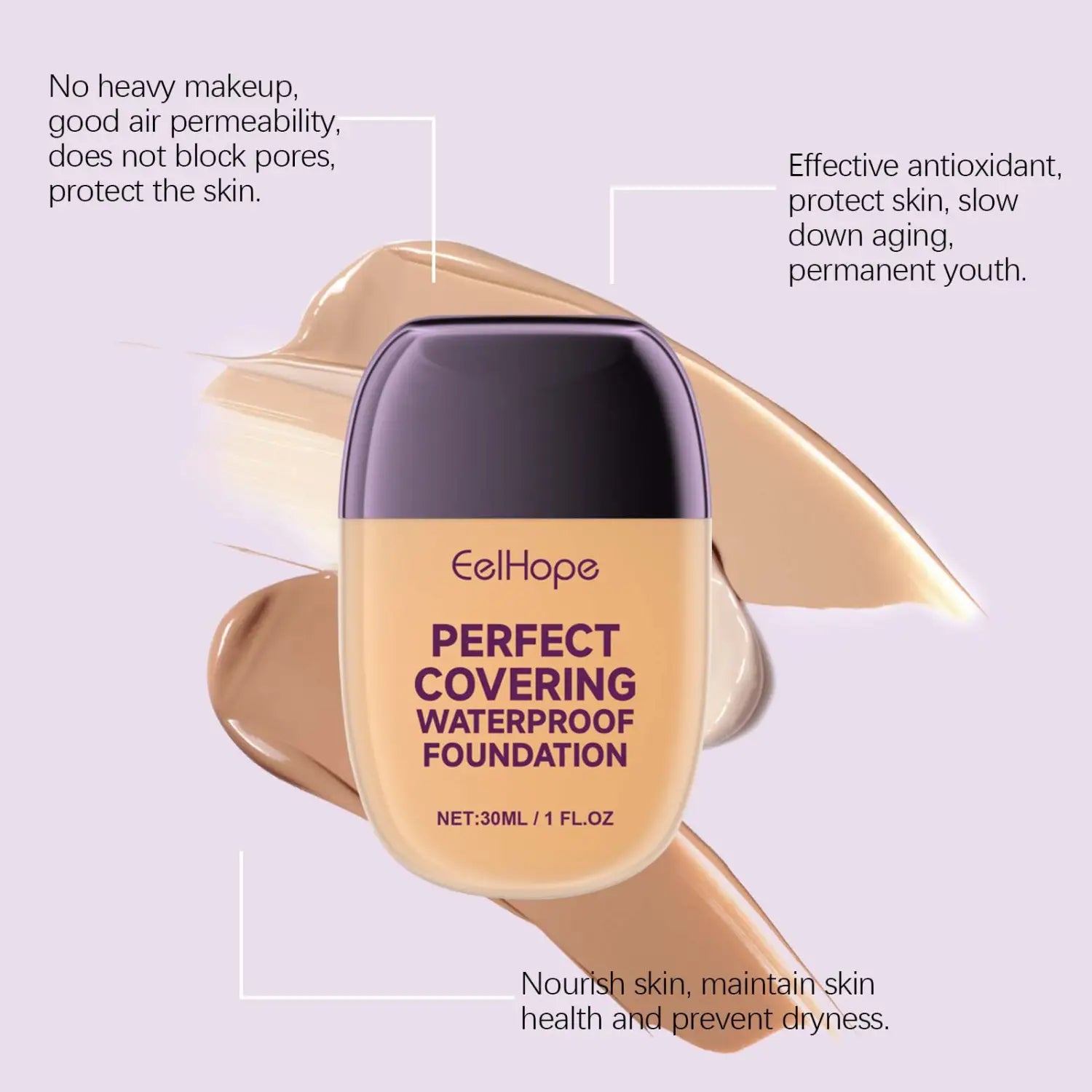 Liquid Foundation for Brightening Skin Color and Concealing Flaws 30ml