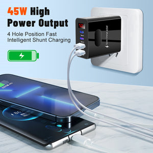 Digital Display 2USB 2Type-c Digital Display Phone Charger - Charger Standards Unite: The Universal Power Buddy