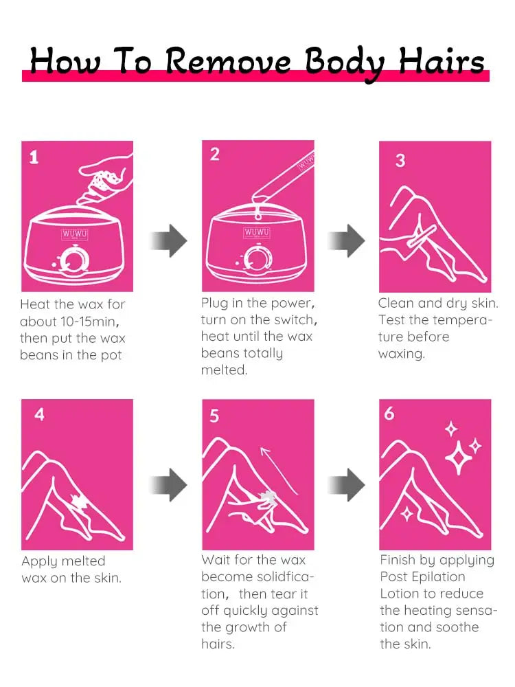 WUWUVISTA 56.4oz Bottled Wax Bean Set Hard Wax Beads Hair Removal Bottle Wax Beans For Wax Heater Painless For All Hair