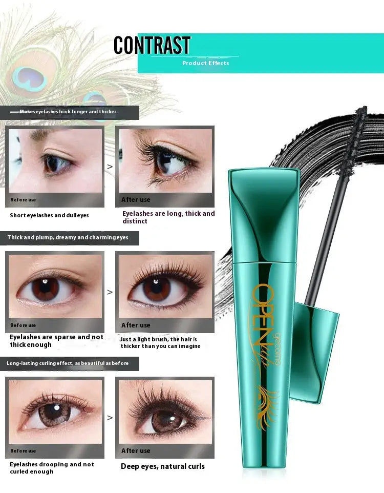 Long Curling Base Peacock Mascara for Curly Black Eyelashes