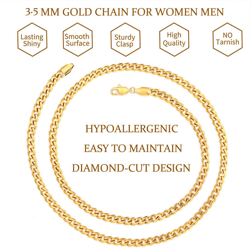 Men’s Necklace Stainless Steel Cuban Link Chain - Rock the Steel Color with a Cuban Link Chain