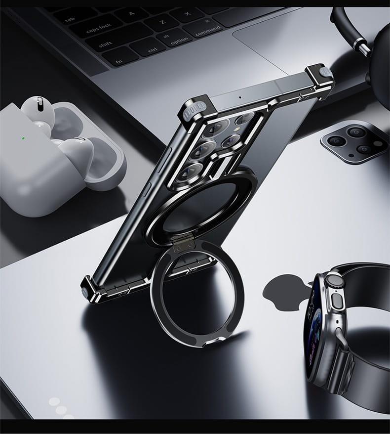 Samsung Metal Phone Case med godstät magnetiskt täckning